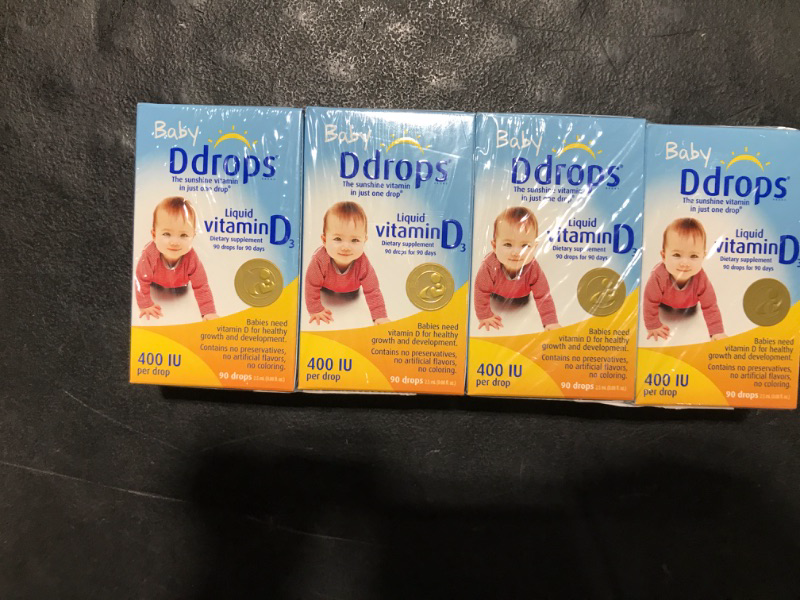 Photo 2 of Ddrops Baby 400 Iu 90 Drops 0.08 Fluid Ounce (4 Pack) Unflavored 0.08 Fl Oz (Pack of 4)
EXP: 09//2024