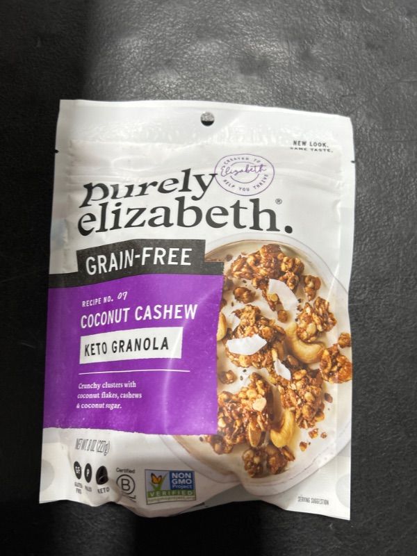 Photo 2 of Purely Elizabeth, Coconut Cashew, Keto Granola, Grain-Free, Non-GMO, Paleo (8oz Bag)