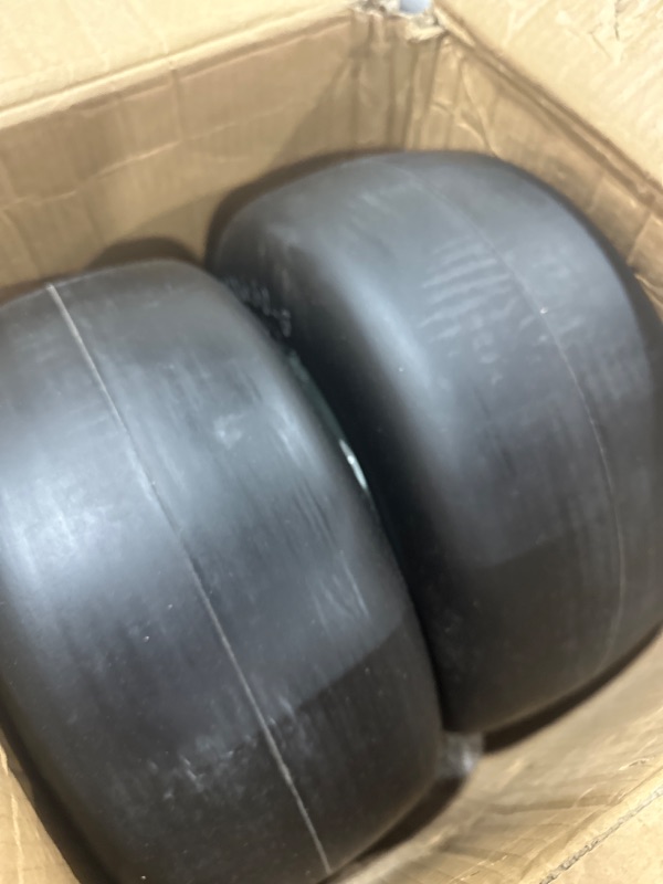 Photo 1 of 13x6.50-6 Flat Free Tires for Zero Turn Lawn Mower - Solid Zero Turn Mower Tires Replacement with 3/4" Bearing, 4"-6.5" Centered Hub(2 Pcs)
