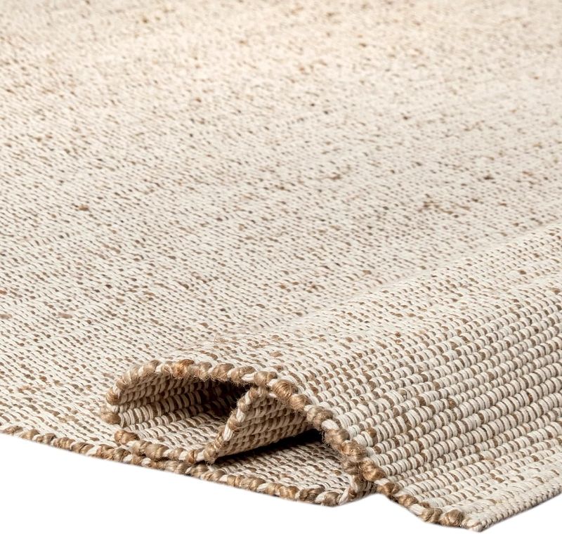 Photo 1 of S & L Homes Jute Cotton Hand Woven Natural Farmhouse Area Rug for Living Room - Rustic Vintage Bohemian Décor - (5' x 8' Natural)
