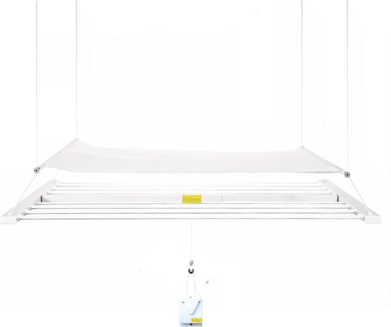 Photo 1 of Höllsen Ceiling Mounted Clothes Drying Rack Made of Aluminium Perfect Design for Laundry Room
