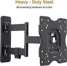Photo 1 of Amazon Basics Full Motion Articulating TV Monitor Wall Mount for 26" to 55" TVs and Flat Panels up to 80 Lbs, Black
