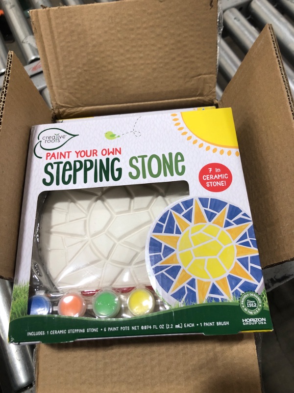 Photo 2 of Creative Roots Paint Your Own Stepping Stones Multipack with Turtle, Hedgehog & Sun Stepping Stones by Horizon Group USA 3 Pack Animal