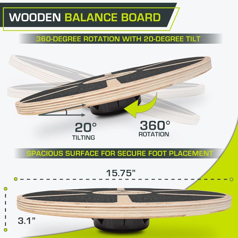 Photo 1 of Wooden Balance Board Non-Slip