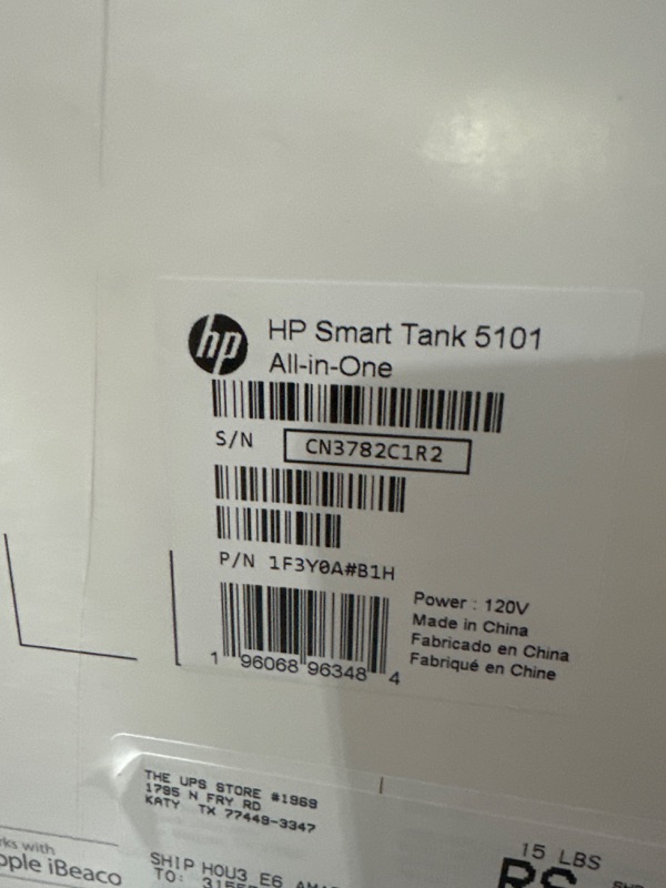 Photo 5 of HP Smart-Tank 5101 Wireless All-in-One Ink-Tank Printer with up to 2 Years of Ink Included (1F3Y0A),White
