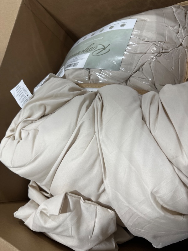 Photo 2 of ROSGONIA California King Comforter Set Beige, 3pcs Bedding Comforters & Sets (1 Boho Cal King Comforter & 2 Pillowcases), All Season Bedspread Blanket Quilt Gifts Oversized California King Comforter 104"x96" Beige