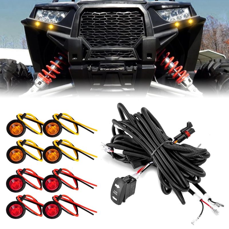 Photo 1 of WeiSen Plug & Play Turn Signal Kit with Pulse Power Bar Plug Connector Relay Fuse, 8 Turn Signal Light & Rocker Switch Street Legal Kit Compatible with All Polaris RZR Ranger General Can Am
