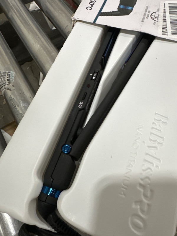 Photo 1 of BaBylissPRO Nano Titanium Ultra-Thin Hair Straightener, Professional Flat Iron For All Hair Types 1 Inch Black