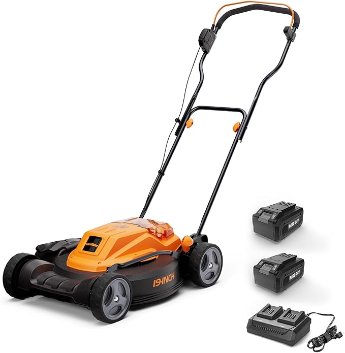 Photo 1 of LawnMaster CLMF4819X 48V MAX* 19-inch Brushless Cordless Mower with 2X24V MAX* 4.0Ah Battery and a Dual Charger 6 Cutting Position
