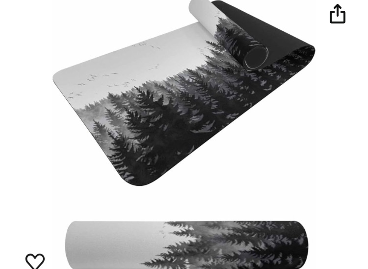 Photo 1 of Forest Heat Resistant Table Runner Long, Table Countertop Protector Waterproof Non-Slip Decorative Heat Proof Place Mat for Kitchen Dining Room Rustic Grey Foggy Pine Tree Anmal Birds 48'' x 12''