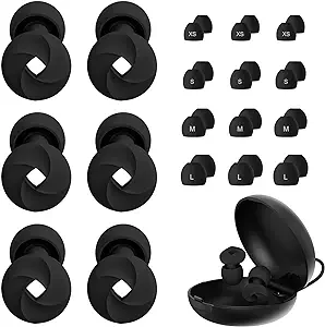 Photo 1 of 3 Pairs Ear Plugs for Sleeping, Reusable Ear Plugs for Noise Cancelling, Soft Silicone Hearing Protection Earplugs for Sleep, Work, Noise Sensitivity, Study, Snoring, Concert, Swimming 24dB-33dB