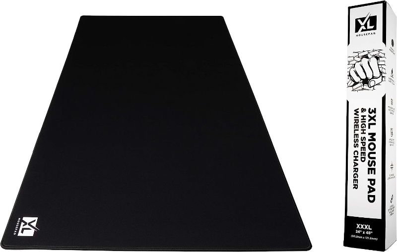 Photo 1 of 3XL Huge Mouse Pads Oversized (48''x24'') - Extra Large Gaming XXXL Mousepad for Full Desk - Super Thick Nonslip Rubber Base and Waterproof Desktop Keyboard Extended Mouse Mat (Black, XXX-Large)
