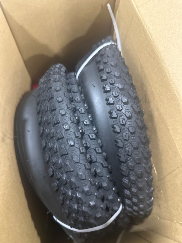 Photo 2 of YUNSCM 26" Heavy Duty E-Bike Fat Tires 26 x 4.0 (102-559) and 26" Fat Bike Tubes Schrader Valve and 2 Nylon Rim Strips Compatible with 26x4.0 E-Bike Bicycle Tires and Tubes (A-828)
