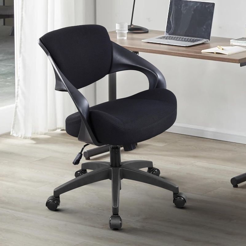 Photo 1 of BOJUZIJA Ergonomic Office Computer Desk Chair,Lumbar Support 360°Swivel Task Chair-Black
