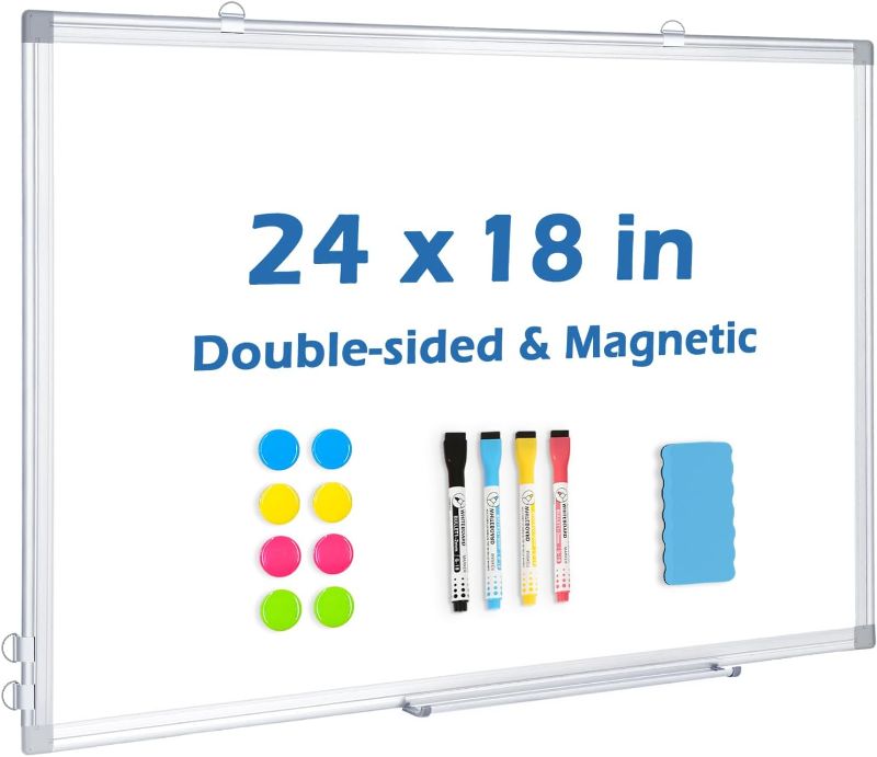 Photo 1 of Deli Magnetic Dry Erase White Board, 24 x18 Inches, Silver Frame 24x18