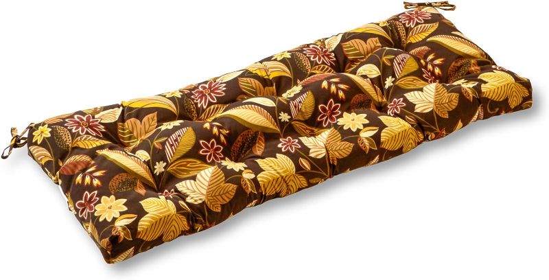 Photo 1 of  44-inch Outdoor Swing/Bench Cushion, Set of 1, Floral Brown
