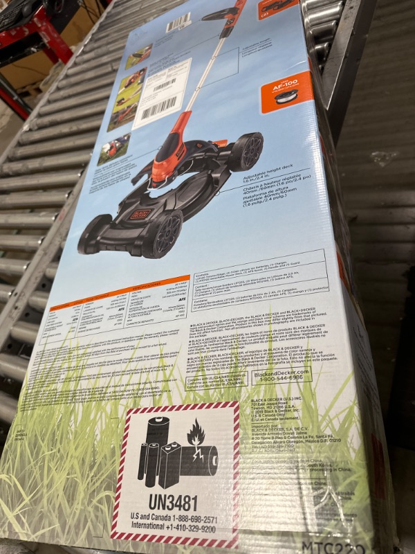 Photo 3 of BLACK+DECKER Combination String Trimmer, Lawn Mower, and Edger, Cordless 3-in-1 (MTC220)
