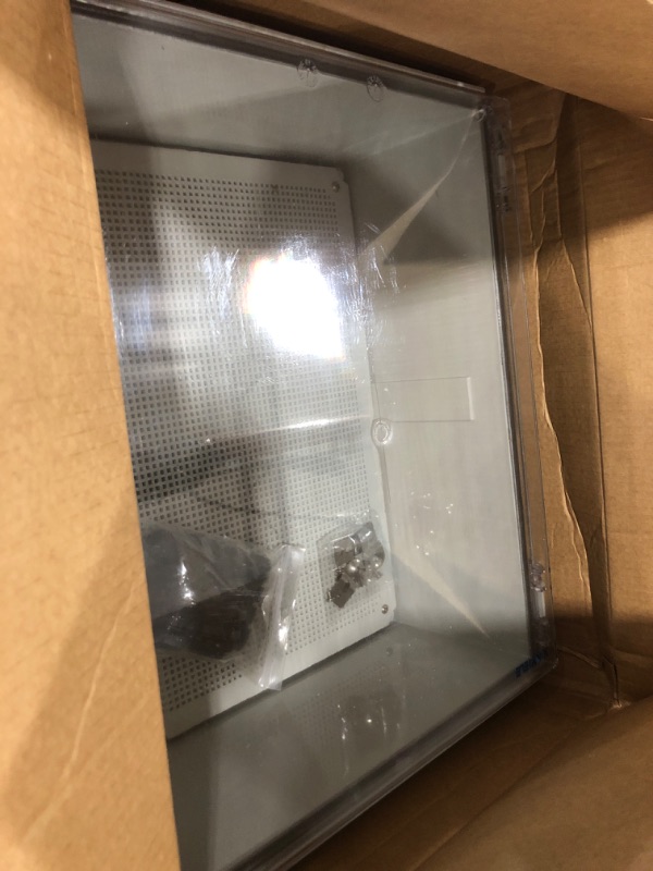 Photo 1 of Waterproof Outdoor Project ABS Plastic Junction Box IP67 Weatherproof Dustproof Enclosure with Hinged Cover, Mounting Plate,Wall Brackets for Power Project (Clear,19.7"x15.7"x7.9") 19.7"x15.7"x7.9" Transparent Cover
