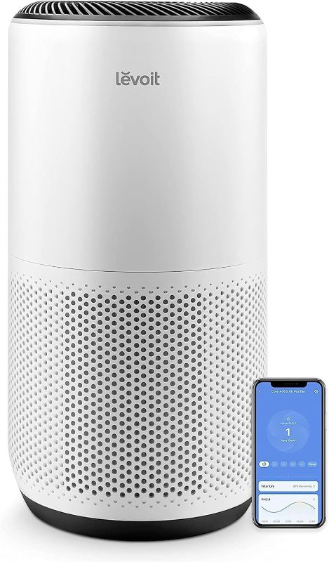 Photo 1 of LEVOIT Air Purifiers for Home Large Room Up to 1980 Ft² in 1 Hr With Air Quality Monitor, Smart WiFi and Auto Mode, 3-in-1 Filter Captures Pet Allergies, Smoke, Dust, Core 400S/Core 400S-P, White
