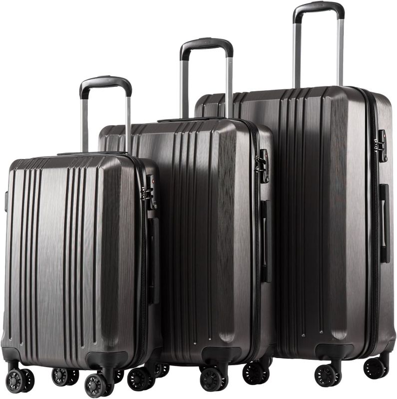 Photo 1 of Coolife Luggage Expandable Suitcase PC+ABS 3 Piece Set with TSA Lock Spinner 20in24in28in
