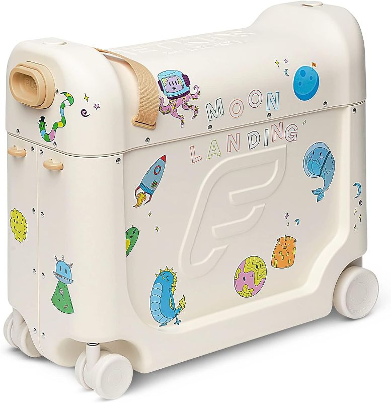 Photo 1 of JetKids by Stokke BedBox, Kid's Ride-On Suitcase & In-Flight Bed, Help Your Child Relax & Sleep on the Plane, Best for Ages 3-7, White
