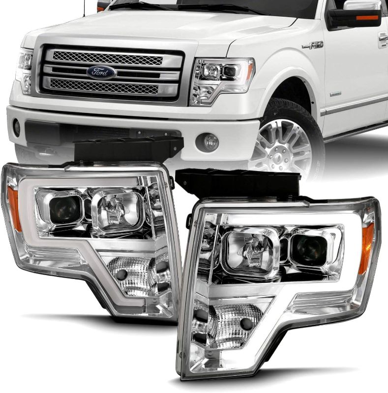 Photo 1 of f150 headamps with led bar double beam chrome