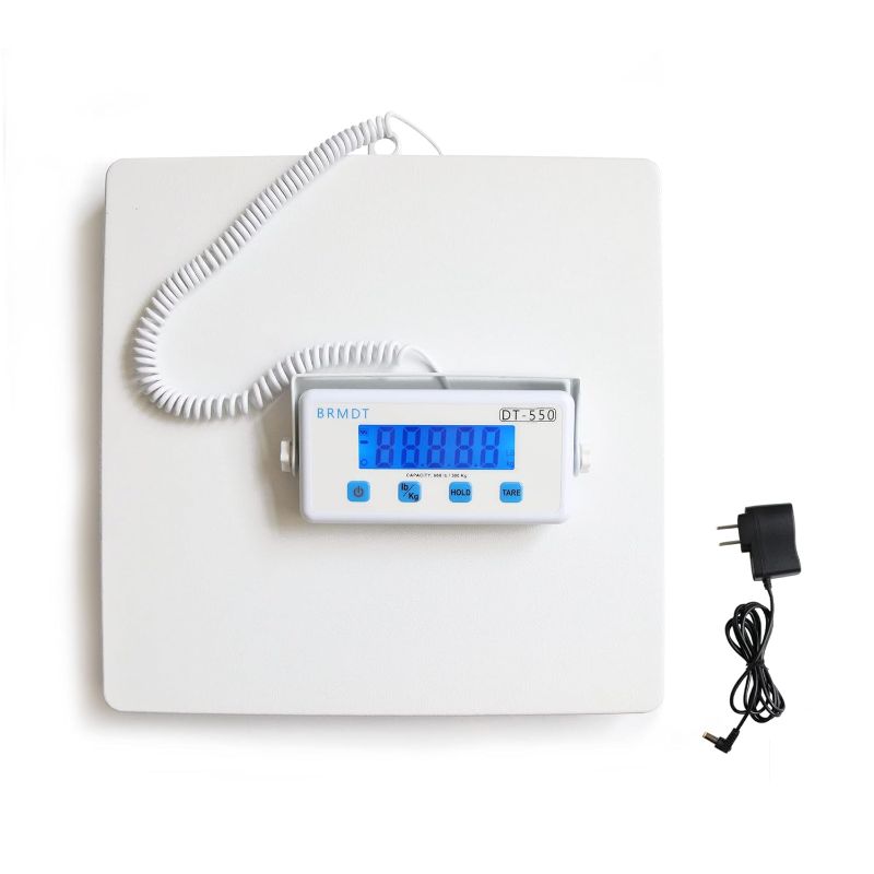 Photo 1 of BRMDT Digital Scales for Body Weight Heavy Duty for Hospital & Physician Use, Large Digital Display and Base with The Ability to Weigh Up to 660lbs/300kg (White, DT-550)
