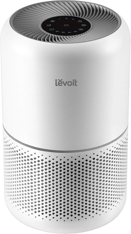 Photo 1 of LEVOIT Air Purifier for Home Allergies Pets Hair in Bedroom, Covers Up to 1095 ft² by 45W High Torque Motor, 3-in-1 Filter with HEPA sleep mode, Remove Dust Smoke Pollutants Odor, Core300-P, White
