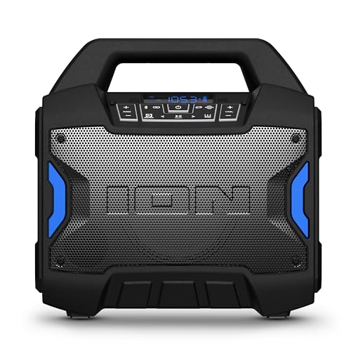 Photo 1 of ION Tailgater Boom - Outdoor Portable Bluetooth Speaker with Mic in, FM Radio, USB Port, Battery, IPX5 Water-Resistant, Wireless Stereo-Link, App, 60W
