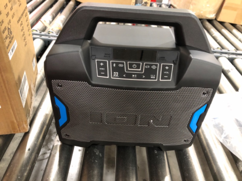 Photo 2 of ION Tailgater Boom - Outdoor Portable Bluetooth Speaker with Mic in, FM Radio, USB Port, Battery, IPX5 Water-Resistant, Wireless Stereo-Link, App, 60W

