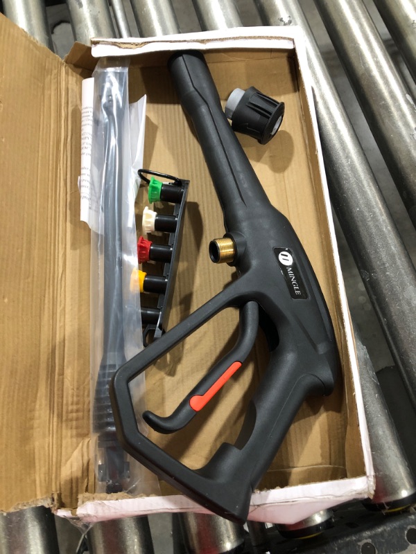 Photo 2 of M MINGLE Replacement Pressure Washer Gun with Extension Wand, M22 15mm or M22 14mm Fitting, 5 Nozzle Tips, 40 Inch, 4000 PSI
