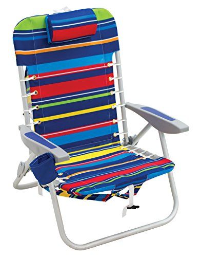 Photo 1 of RIO GEAR 4-Position Backpack Lace-up Suspension Folding Beach Chair Multi Stripe
