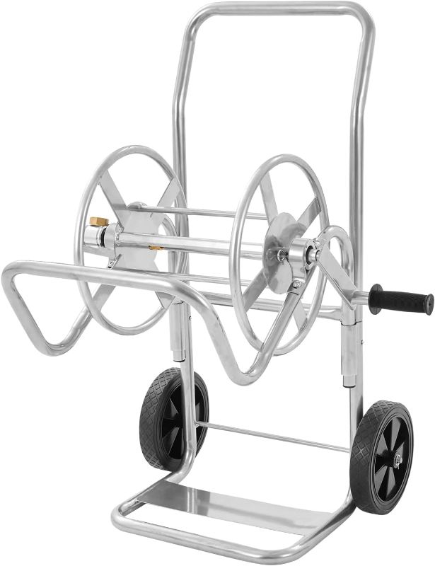 Photo 1 of VEVOR Hose Reel Cart, Hold Up to 200 ft of 5/8’’ Hose (Hose Not Included), Garden Water Hose Carts Mobile Tools with Wheels, Heavy Duty Powder-coated Steel Outdoor Planting for Garden, Yard, Lawn
