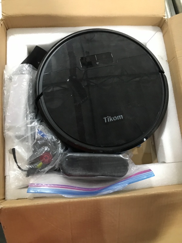 Photo 2 of Tikom Robot Vacuum and Mop, G8000 Robot Vacuum Cleaner, 2700Pa Strong Suction, Self-Charging, Good for Hard Floors, Black
