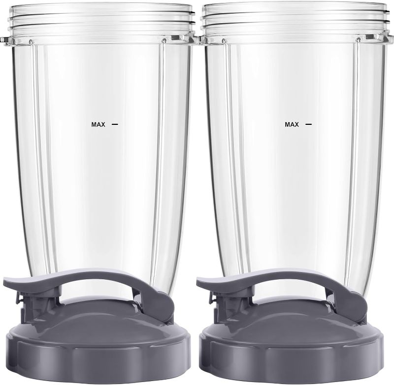 Photo 1 of  Blender Cups 24oz Cups with Flip-Top To-Go-Lids Fit for NutriBullet Blender 600W Pro 900W NutriBullet Replacement Parts