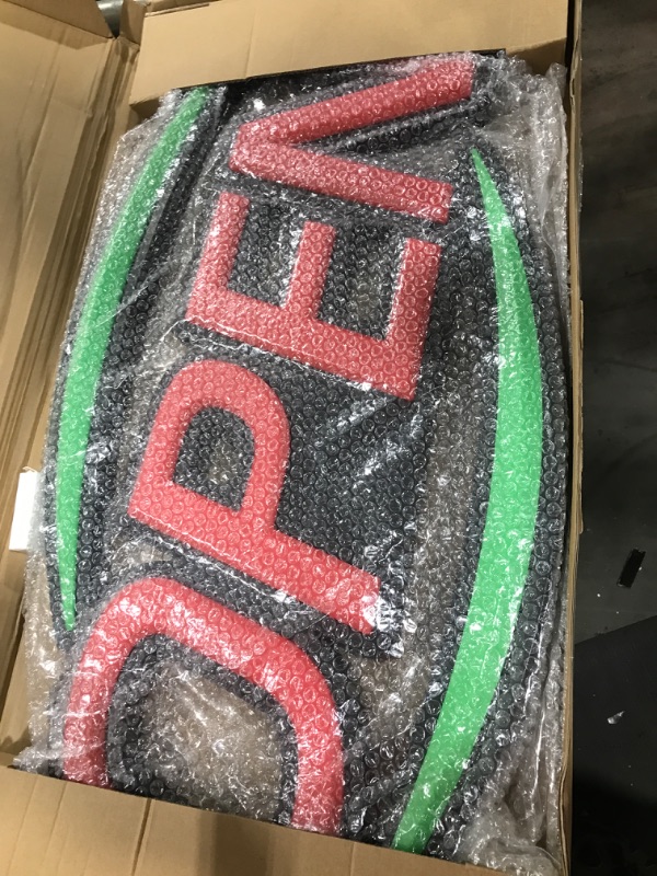 Photo 1 of MaxLit 32'' X 17'' New Large LED Neon Sign - Open - Remote Control - Flashing & Scrolling Modes (Red/Green, 17'' x 32'')