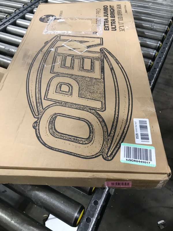 Photo 1 of MaxLit 32'' X 17'' New Large LED Neon Sign - Open - Remote Control - Flashing & Scrolling Modes (Red/Green, 17'' x 32'')