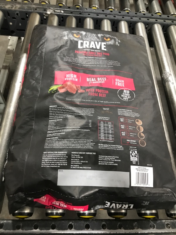 Photo 2 of Crave High Protein Beef Adult Grain-Free Dry Dog Food, 22-lb Bag EXP MAY 15 2024 