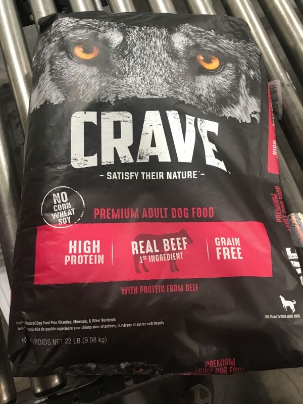 Photo 2 of Crave High Protein Beef Adult Grain-Free Dry Dog Food, 22-lb Bag