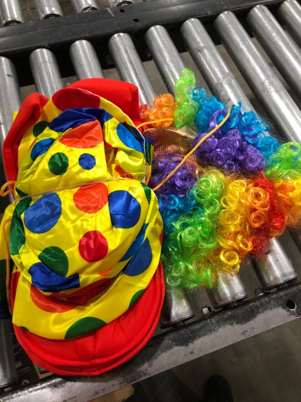 Funtery 8 Pcs Clown Costume Set Circus Clown Red Clown Nose Shoes Vest ...