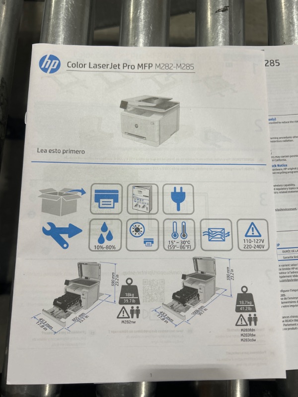 Photo 5 of HP Color LaserJet Pro M283fdw Wireless All-in-One Laser Printer, Remote Mobile Print, Scan & Copy, Duplex Printing, Works with Alexa (7KW75A), White