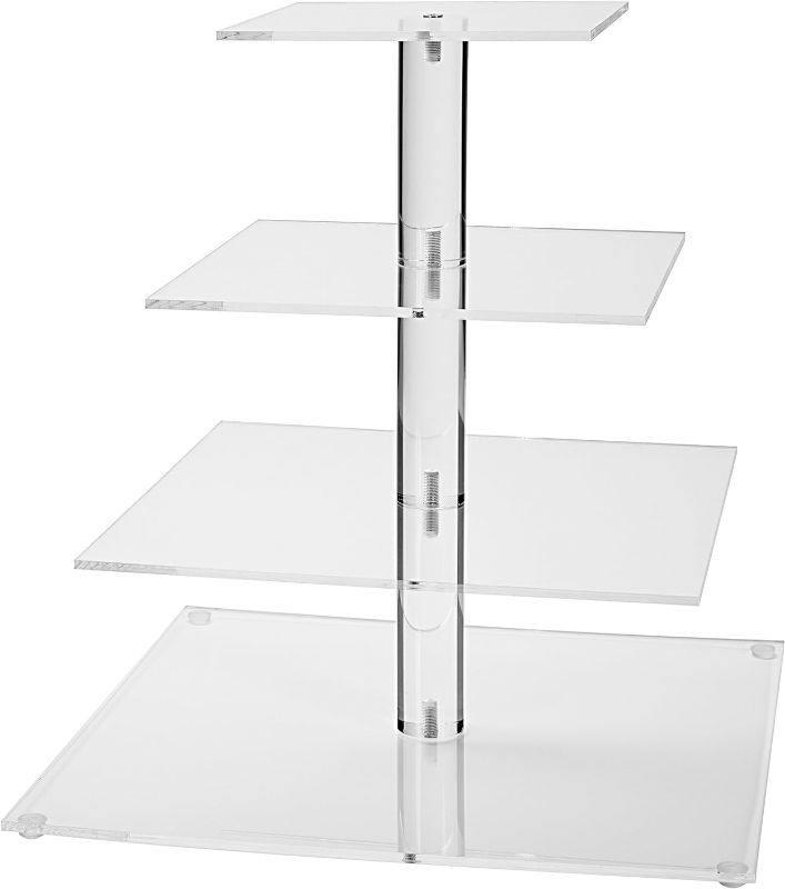 Photo 1 of  4 Tier Square Wedding Acrylic Cupcake Tower Stand-Cake Stand-Dessert Stand