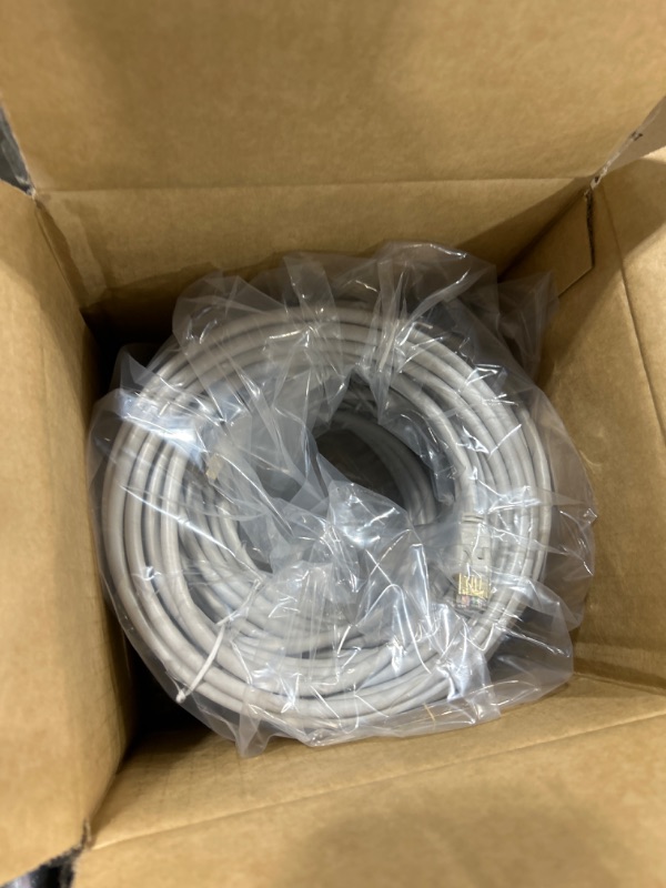 Photo 2 of Amazon Basics RJ45 Cat7 Network Ethernet Patch Cable - 25 Feet, 5-Pack, Light Gray