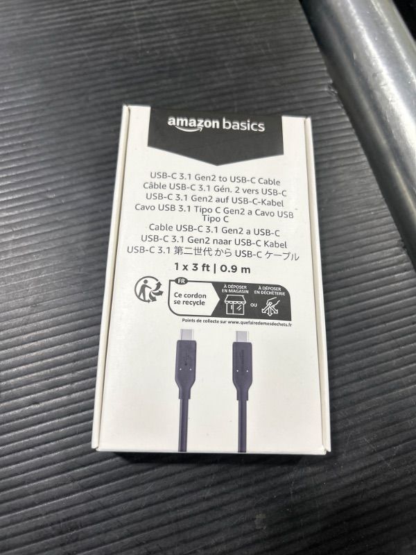 Photo 2 of Amazon Basics Fast Charging 60W USB-C3.1 Gen2 to USB-C Cable - 3-Foot, Black for Laptop