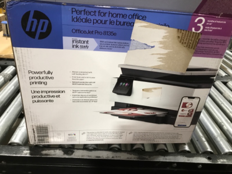 Photo 3 of HP OfficeJet Pro 8135e All-in-One Printer, Color, Printer for Home, Print, Copy, scan, fax, Instant Ink Eligible; Automatic Document Feeder; Touchscreen; Quiet Mode; Print Over VPN New Version