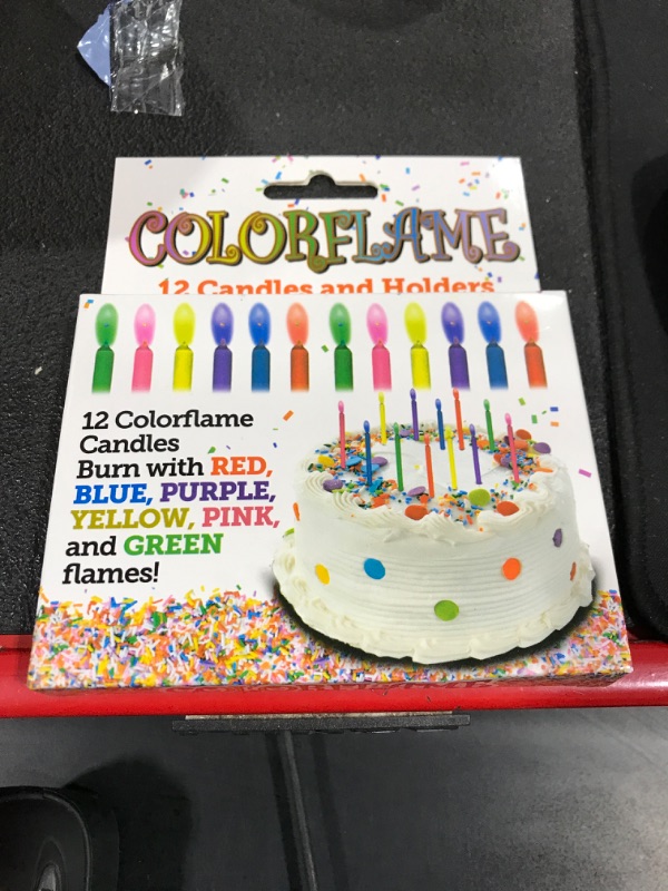 Photo 2 of Colorflame Birthday Candles with Colored Flames - Birthday, Party, Cake Decor - 12 Candles Per Box