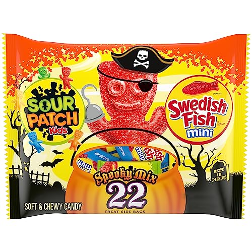 Photo 1 of 2 packsSOUR PATCH KIDS & SWEDISH FISH Mini Halloween Candy Variety Pack 22 Trick or Treat Bags
