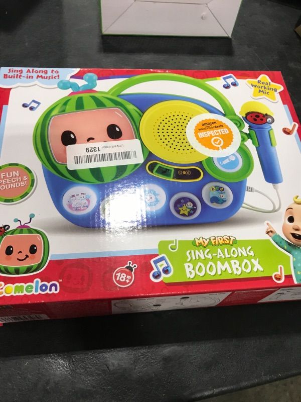 Photo 2 of eKids Auxiliary Cocomelon Toy Singalong Boombox with Microphone for Toddlers, Built-in Music and Flashing Lights, Fans of Cocomelon Gifts