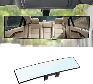 Photo 1 of 8sanlione Car Rearview Mirrors, Shock Resistant Interior Clip-on Panoramic Rear View Mirror for Car, Wide Viewing Range, 12 inch HD Universal Use for Cars, SUVs, Trucks, Vehicles (White)
