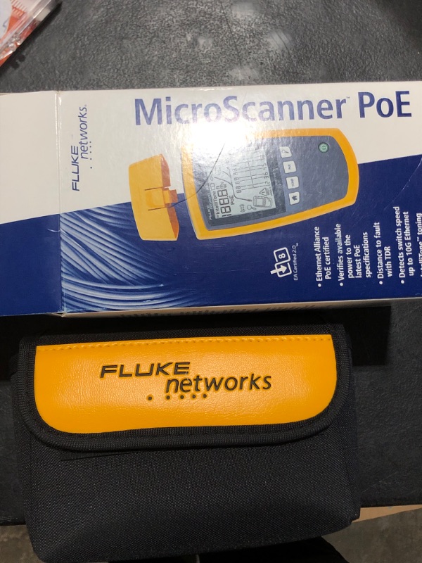 Photo 2 of Fluke Networks - 5018508 MS-POE MicroScanner Copper Cable Verifier and PoE tester for RJ-45 Category 5-6A Ethernet Cables, Identifies Supplied Class 0-8 Power from Ethernet PSE Devices